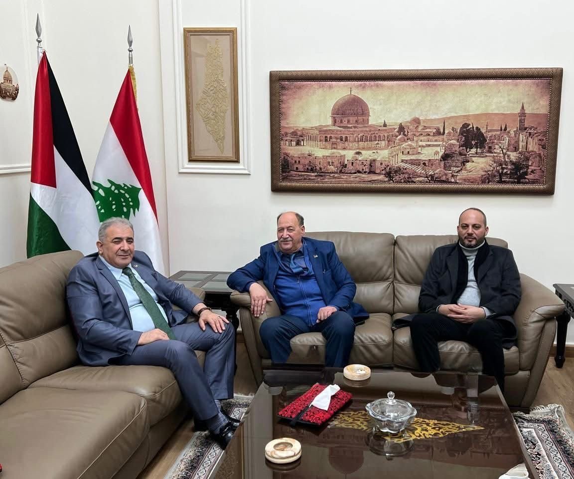 سفير دولة فلسطين في لبنان يستقبل أمين سر المكتب السياسي لجبهة التحرير الفلسطينية
