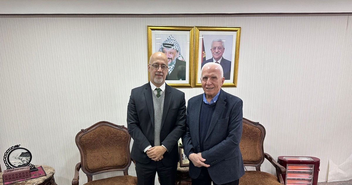 الأحمد يستقبل ممثل جمهورية البرازيل لدى فلسطين ويطلعه على آخر التطورات