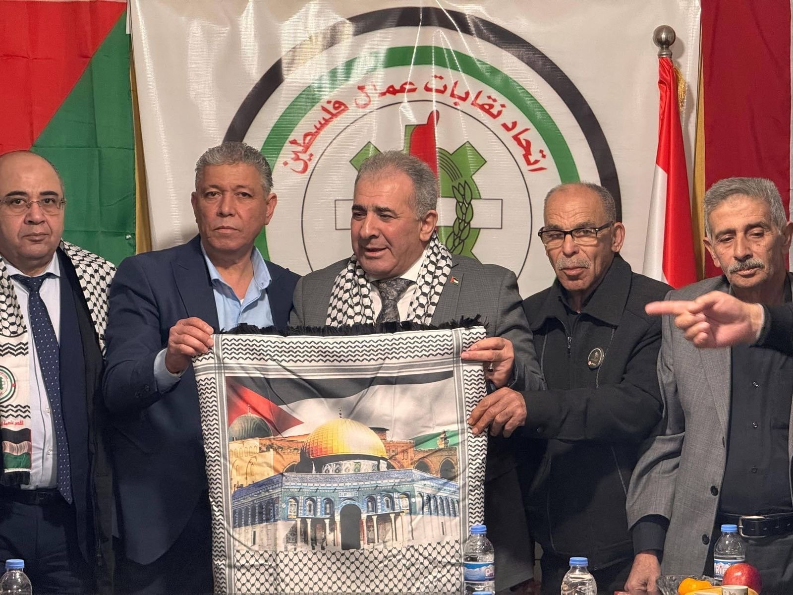 ‏السفير الاسعد يلتقي اتحاد نقابات عمال فلسطين- فرع لبنان