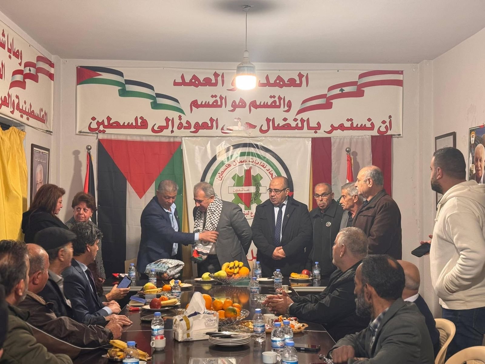 ‏السفير الاسعد يلتقي اتحاد نقابات عمال فلسطين- فرع لبنان