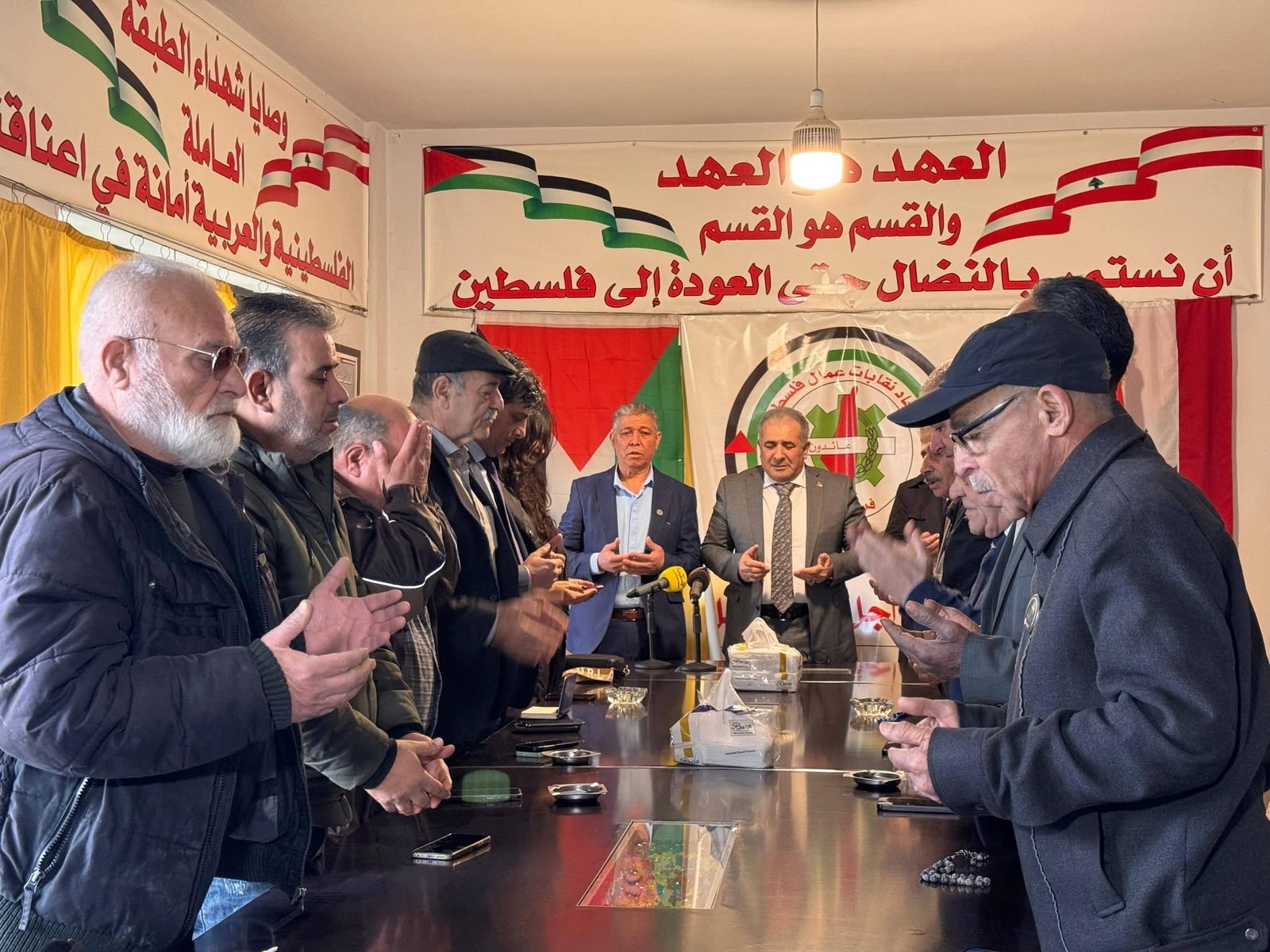 ‏السفير الاسعد يلتقي اتحاد نقابات عمال فلسطين- فرع لبنان